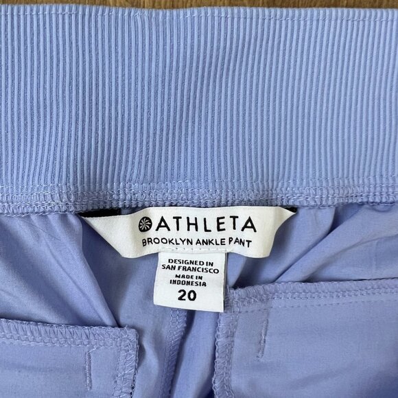 EUC Athleta Brooklyn Ankle Pant Side Stripe Periwinkle Sz 20 - Picture 7 of 11